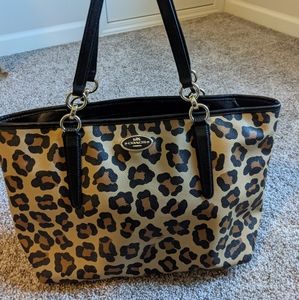 Large Coach Leopard Tote Bag